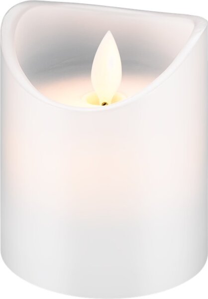 LED-Echtwachs-Kerze, weiß, 7,5 x 10 cm