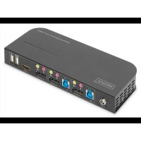 DIGITUS KVM Switch, 2-Port, 4K60Hz, 2xDP in, 1xDP/HDMI out 2