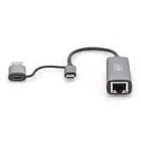 DIGITUS USB Type-C Gigabit Ethernet Adap. 2.5G USB-C+USB A 3