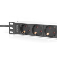 DIGITUS 10" Steckdosenleiste Aluprofil, 4fach Schutzkon
