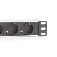 DIGITUS 10" Steckdosenleiste Aluprofil, 4fach Schutzkon