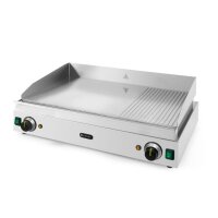 Grillplatte, HENDI, Profi Line, 2/3 glatt, 1/3 gerillt, 230V/3500W, 720x550x(H)245mm