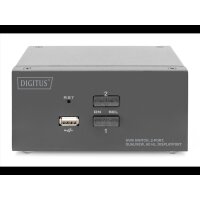 DIGITUS KVM Switch, 2-Port, 4K60Hz, 4xDP in,2xUSB-B,2xAudio 