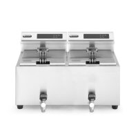 Friteuse Profi Line digital- mit Ablasshahn 2 x 8 l, HENDI, Profi Line, 16L, 230V/7000W, 605x515x(H)350mm