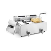 Friteuse Profi Line digital- mit Ablasshahn 2 x 8 l, HENDI, Profi Line, 16L, 230V/7000W, 605x515x(H)350mm