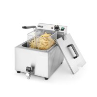Profi Line Fritteuse mit Ablasshahn, 8 l, HENDI, Profi Line, 8L, Hellgrau, 230V/3500W, 305x515x(H)354mm