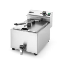 Profi Line Fritteuse mit Ablasshahn, 8 l, HENDI, Profi Line, 8L, Hellgrau, 230V/3500W, 305x515x(H)354mm