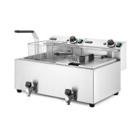 Profi Line Fritteuse mit Ablasshahn, 2 × 8 l, HENDI, Profi Line, 16L, 230V/7000W, 610x515x(H)369mm