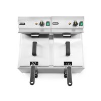 Profi Line Fritteuse mit Ablasshahn, 2 × 8 l, HENDI, Profi Line, 16L, 230V/7000W, 610x515x(H)369mm
