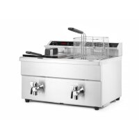 Induktionsfritteuse - mit Ablasshahn 2x8 l, HENDI, Profi Line, 16L, 230V/7000W, 577x609x(H)410mm