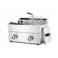 Induktionsfritteuse - mit Ablasshahn 2x8 l, HENDI, Profi Line, 16L, 230V/7000W, 577x609x(H)410mm