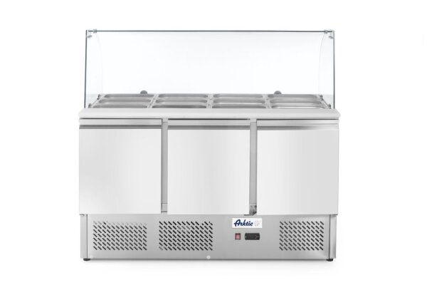 Kühltisch, dreitürig mit Glasdisplay 380L, Arktic, 230V/310W, 1390x702x(H)1330mm