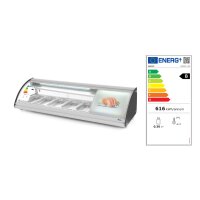Sushi-Vitrine 5x GN 1/3, Arktic, 230V/160W, 1307x445x(H)327mm