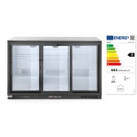 Kühlschrank mit drei Schiebetüren an der Bar, Arktic, 254L, Schwarz, 220-240V/160W, 1350x520x(H)865mm