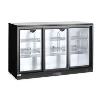 Kühlschrank mit drei Schiebetüren an der Bar, Arktic, 308L, Schwarz, 220-240V/160W, 1350x520x(H)865mm