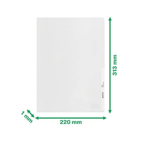 100 LEITZ Sichthüllen re:cycle 4001 DIN A4 transparent genarbt 0,13 mm