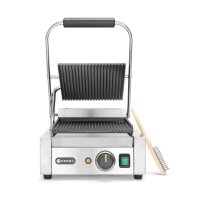 Kontaktgrill - Einzelversion, HENDI, oben und unten gerillt, 230V/1800W, 310x426x(H)510mm