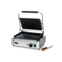 Kontaktgrill - Panini, HENDI, oben gerillt, unten glatt, 230V/2200W, 430x370x(H)514mm