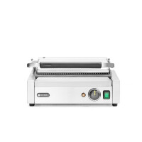 Kontaktgrill - Panini, HENDI, oben gerillt, unten glatt, 230V/2200W, 430x370x(H)210mm