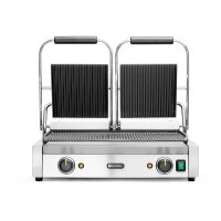 Kontaktgrill - Doppelversion, gerillte Ausführung, HENDI, oben und unten gerillt, 230V/3600W, 570x395x(H)510mm