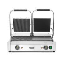 Kontaktgrill - Doppelversion, HENDI, halb glatt, halb gerillt, 230V/3600W, 575x430x(H)510mm