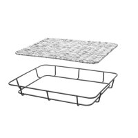 Brotkorb mit Edelstahlrand, HENDI, Hellgrau, 400x300x(H)50mm