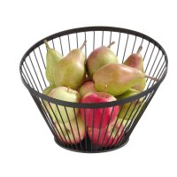 Obstkorb, abgerundet schwarz, HENDI, ⌀150x(H)80mm