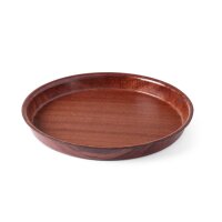 Serviertablett in Holzoptik, rund, HENDI, Mahagoni, ⌀360x(H)30mm