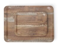 Serviertablett aus Melamin mit Holzoptik , HENDI, Holz hell, 330x430mm