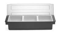 Zutatenbox – 3 Behälter, Bar up, Schwarz, 480x150x(H)100mm