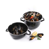 Muscheltopf, emailliert - mit Deckel, HENDI, 3,4L,...