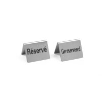 Tischschild Reserviert - 4 Stk., HENDI, Gereserveerd / Reservé, 4 Stk., 50x35x(H)40mm