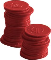 Pfandmünzen - 100 Stk., Bar up, Rot, 100 Stk., ø25mm