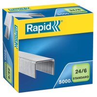 Heftklammern 24/6 Standard, verzinkt, 5.000 Stück