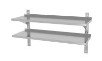 Verstellbares Doppel-Wandregal mit zwei Stahlschienen, HENDI, 1200x300x(H)600mm