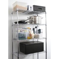 Lagerregal mit 5 Fächern, HENDI, Schwarz, 910x455x(H)1830mm