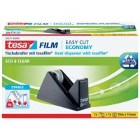 tesa Tischabroller CLEAR RECYCLED schwar gallery