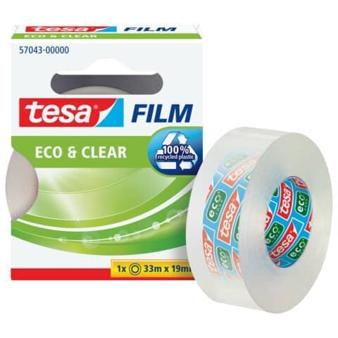 tesa eco&clear Klebefilm transparent 19,0 mm x 33,0 m 1 Rolle