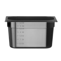 Gastronorm-Behälter 1/4, HENDI, Profi Line, GN 1/4, 1,8L, Schwarz, 265x162x(H)65mm