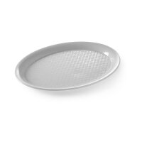 Fast-Food-Tablett aus Polypropylen, oval, HENDI, Schwarz, 265x195x(H)15mm