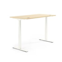Höhenverstellbarer Schreibtisch FLEX MODUL Ahorndekor, Gestell WeißB 1200 x T 800 x H 605 - 1255 mm