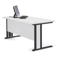 Schreibtisch Basic MULTI M Dekor lichtgrau, Gestell AnthrazitB 1600 x T 800 x H 740 mm