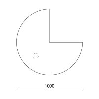 Anbauplatte 3/4 Kreis MULTI M Dekor lichtgrauB 1000 x T 1000 x H 620 - 820 mm