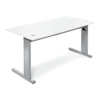 Schreibtisch Basic M MULTI M Dekor weiß, Gestell AlusilberB 1800 x T 800 x H 740 mm