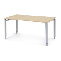 Schreibtisch CONCEPT LINE Buchedekor, Gestell AlusilberB...