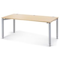Schreibtisch CONCEPT LINE Buchedekor, Gestell AlusilberB...