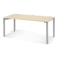 Schreibtisch CONCEPT LINE Ahorndekor, Gestell AlusilberB 1800 x T 800 x H 680 - 820 mm