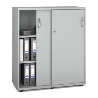 Schiebet&uuml;renschrank Multi M pro Dekor lichtgrauB...