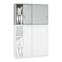 Schiebetüren-Aufsatzschrank MULTI M pro Dekor lichtgrauB 1200 x H 750 x T 420 mm