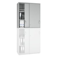 Schiebetüren-Aufsatzschrank MULTI M pro Dekor lichtgrauB 1000 x H 1110 x T 420 mm